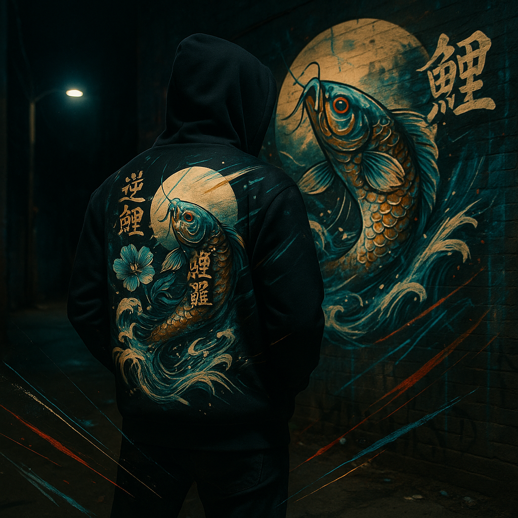 Koi Rebellion Hoodie - Black Koi