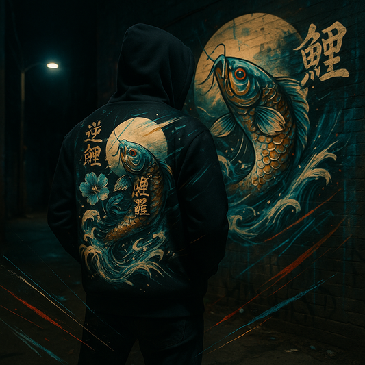 Koi Rebellion Hoodie - Black Koi
