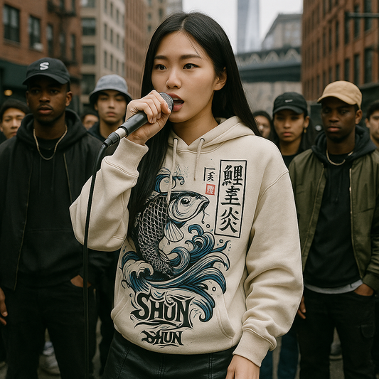The Koi Rebellion Hoodie – Beige Edition