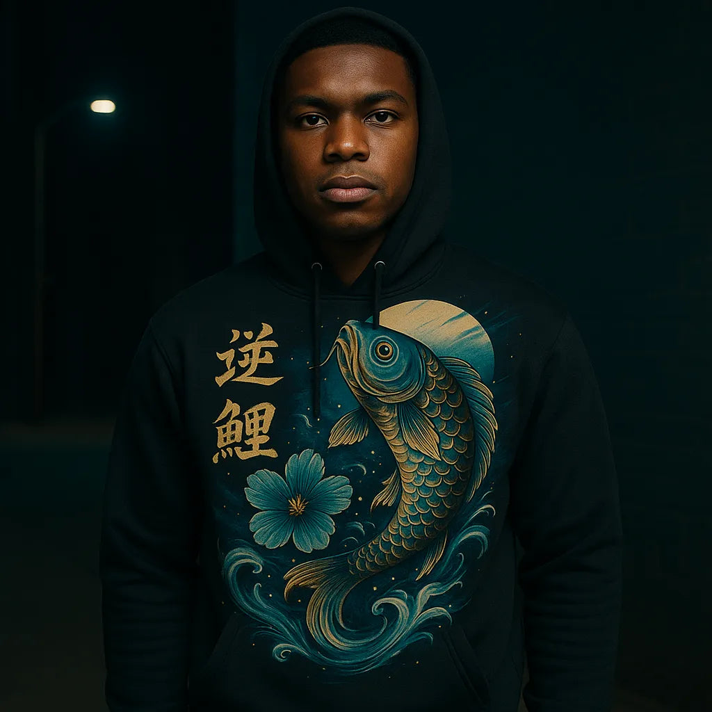 Koi Rebellion Hoodie - Black Koi